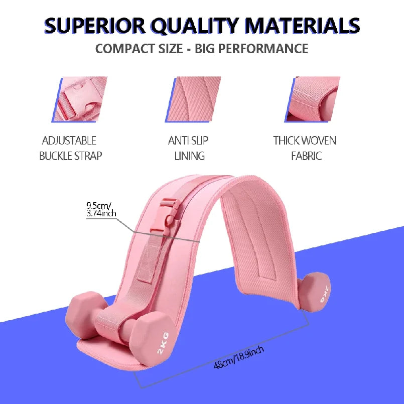Pink Thrust Belt – for Dumbbells, Kettlebells, and Plates – Slip-Resistant Padding for Hip Protection – Perfect for Gym, Home, and On-The-Go Workouts