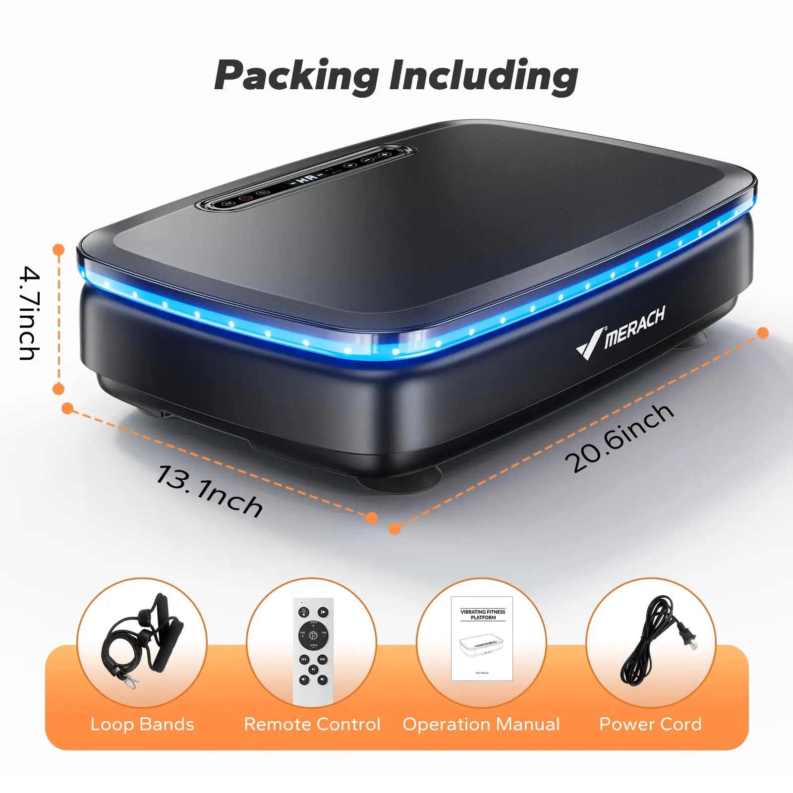 MERACH Vibration Plate Exercise Machine with Light Whole Body Workout Power Vibrate Platform Vibration Plate Lymphatic Drainage