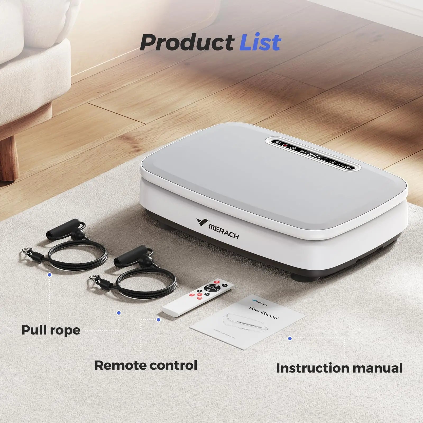 MERACH Vibration Plate Exercise Machine with Light Whole Body Workout Power Vibrate Platform Vibration Plate Lymphatic Drainage